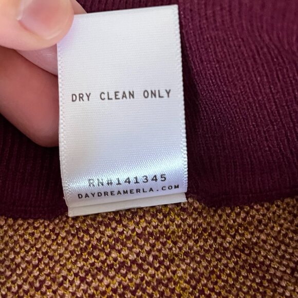 Daydreamer pull on plaid knit cropped pants size small burgundy fall academia - Picture 10 of 10